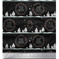 thumbnail image 1 of Soimoi Black Moss Georgette Fabric Red Berries & Merry Christmas Text Fabric Prints By Yard 42 Inch Wide, 1 of 1