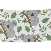 Bestwell Koala Tapestry Washable Polyester Art Wall Hanging Blanket for Living Room Bedroom Dorm Party Home Decor, 80 x 60 Inch