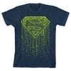 Superman Dripping Logo Boys Navy T-shirt-XS
