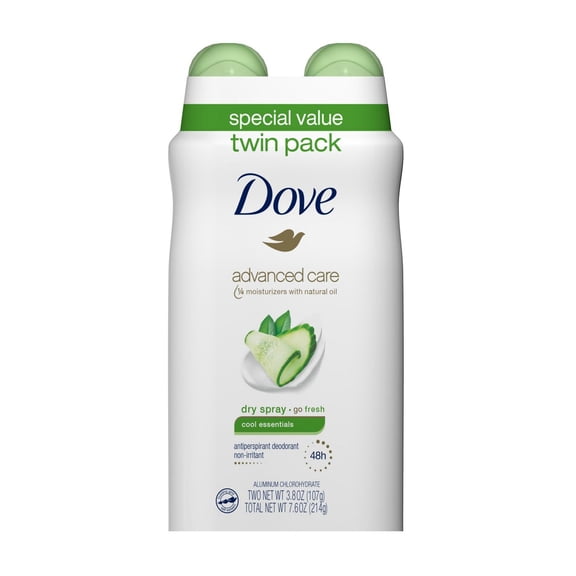 Dove Advanced Care Dry Spray Antiperspirant Deodorant - Cool Essentials, 3.8 oz - 2 pk- Pack of 2
