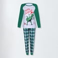 thumbnail image 3 of Family 2 Pieces Pajamas Set Crew Neck Dinosaur Printed Daily Suit (Green S Dad), 3 of 9