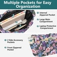 thumbnail image 3 of FORMRS Tote Bag for Women Quilted Large Capacity Travel Work Carry On Shoulder Handbag, Pink and Purple Flowers, 3 of 7