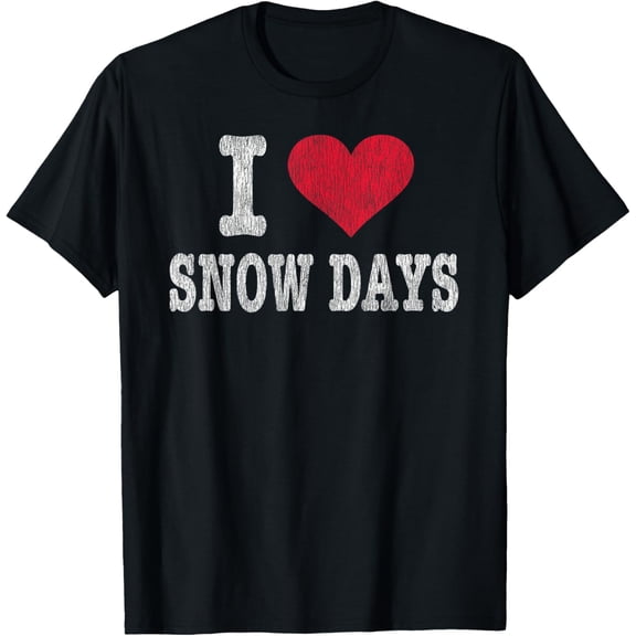 Playful Comfort Tee - Vintage I Love Snow Days Funny Gift T-Shirt