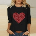 thumbnail image 3 of TKLPEHG Valentines Day Tshirt For Women Lightweight Long Sleeve Tshirt Heart Print Graphic Tee Loose Casual Dressy Crewneck Blouse (Black,XXXL), 3 of 4