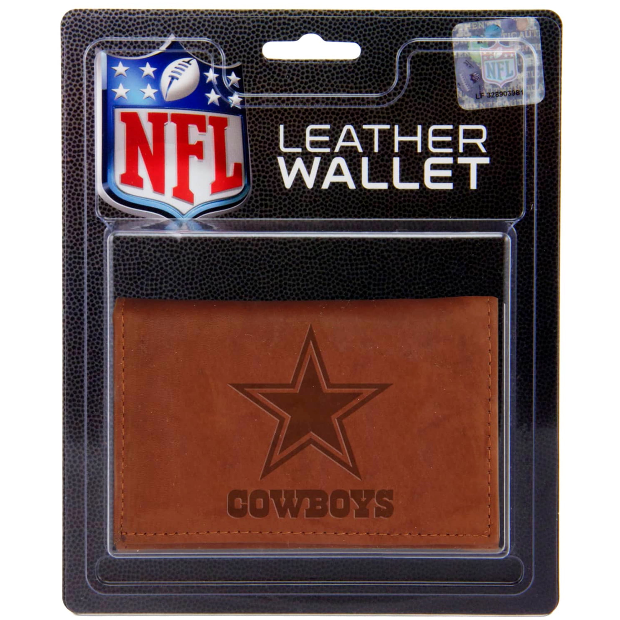 Dallas Cowboys Leather TriFold Wallet Brown