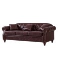 thumbnail image 3 of Newboti Furniture 85.8" Living Room Chesterfield Sofa Classic Tufted Design Faux Leather PU Upholstered Sofa with Storage (Burgundy) 66241, 3 of 13