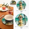 thumbnail image 5 of SKYSONIC Snowman Beach Seaside Pot Holders Trivets, 2 Pcs Heat Resistant Trivets, Cotton Thread Weave Mats for Hot Pads Pans Pot Bowl Teapot for Kitchen Decor, 5 of 7
