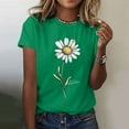 thumbnail image 2 of Womens Flowers Shirts Summer Round Neck Short Sleeve T-Shirts Casual Fashion Loose Blouses Pullover Top Spring Clothing, 2 of 5