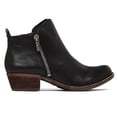 thumbnail image 4 of C41Botines de otoño para mujer Botas de cuero con cremallera lateral de tacón bajo apilado Zapatos, 4 of 5