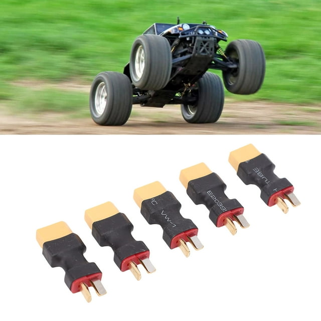 Male XT60 To Male T Plug Connector, Secure Connection Compact Easy Installation XT60 To T Plug Adapter for RC Car LiPo Battery Charger