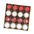 thumbnail image 4 of 16 piezas de adornos navideños colgantes con forma de bola, accesorios, adornos rojos y blancos, colgantes con dijes para hotel y vacaciones, 4 of 8