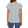 thumbnail image 4 of UVN Womens Chiffon Blouses Asymmetrical V Neck Shirts for Women Short Sleeve Elegant Tops, 4 of 8