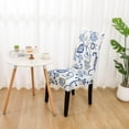 thumbnail image 4 of MJIAexp Chair Covers Set of 6, Stretch Chair Slipcovers Seat Protector Armless Removable Washable Elastic Universal Spandex Solid Chair Slip Covers for Home, Hotel, Banquet Blue Flowers, 4 of 7