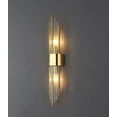 thumbnail image 2 of Moose 2-Light Modern Brushed Titanium Gold Wall Sconce with Clear Glass Shades, 2 of 9