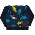 thumbnail image 2 of 10 Threads Dino Zip Up Hoodie with Pockets for Boys, Front Zip Jacket for Toddlers, 2 of 3