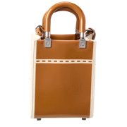 FENDI Sunshine Mini Patent Tote, Brown