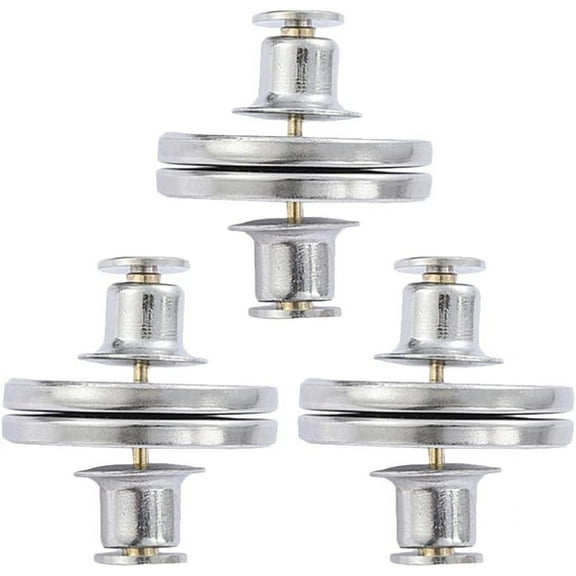 Curtain Weights Magnets Button, Stainless Steel Magnetic Clasps Closure with Tack, Anti Light-Leakage Holdback Button (3 Pairs Snaps)