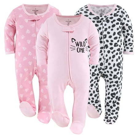 UPC: 0841297170140 | The Peanutshell Baby Sleep N Play Footed Pajamas for Boys or Girls 3 Pack Newborn to 9 Months
