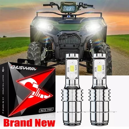 Pair for Yamaha Grizzly 660 2002 2003-2007 LED Headlight Bulbs Kit 6000K White YFM660F YFM660FA