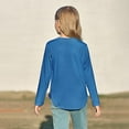 thumbnail image 7 of Girls Shirts Size 9-10 Girls Shirt Girls Long Sleeve Shirts Kids Arc Hem Side Slit Soft Tunic Tops T Shirts 1410, 7 of 7