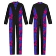 thumbnail image 2 of iiniim One-piece Kids Girls Full Body Sport Jumpsuit Long Sleeve Bodysuit Dance Yoga Gymnastic Unitard Blue Leopard 14, 2 of 7