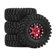 thumbnail image 1 of Milaget 4 Pcs 1/18 1/24 Roues et Pneus de Voiture RC Crawler Accessoire pour SCX24 TRX4M Rouge, 1 of 9