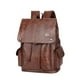 thumbnail image 3 of Mochila para portátil de cuero PU, mochila de negocios con hombro ajustable marrón oscuro, 3 of 9