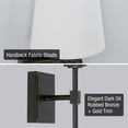 thumbnail image 2 of Kira Home Torche 20" Wall Sconce, Tapered White Linen Shade, Candle Wall Light, Elongated Tail, Oil Rubbed Bronze, 2 of 8