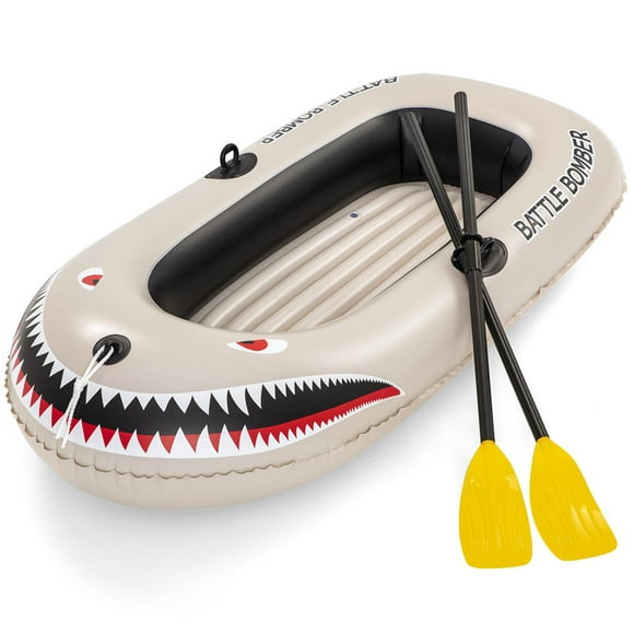 2-Person Inflatable Boat Inflatable Raff with 49" Aluminum Oars and Air Pump, 72"x36"