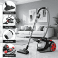 thumbnail image 5 of OVENTE Bagless Canister Vacuum Cleaner, 1200W Power Suction, Black ST2000 | 360° Swivel Hose with Telescoping Wand and Automatic Cord Rewind, Lightweight Cleaning Machine for Hard Floors and Carpets, 5 of 11