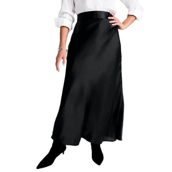 Jessica London Women's Plus Size Satin Maxi Skirt