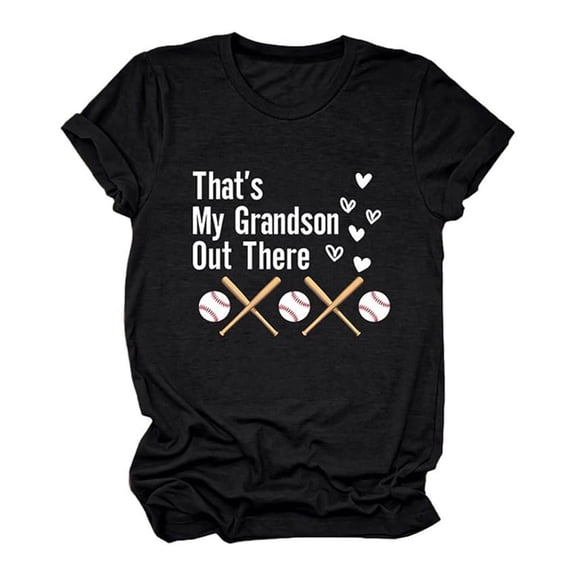 Puliio Womens Baseball Print T Shirt Crew Neck Short Sleeve Summer T-Shirt Casual Sports Lover Graphic Tee