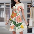 thumbnail image 2 of Pretty Floral Bouquet Spring Blooms Women's Classic Swing Skater Dress Casual Work Party Cocktail Dresses, 2 of 6