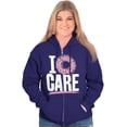 thumbnail image 3 of Funny Big Donut Pink Frosting Pun Zip Up Hoodie Men's Women's Brisco Brands 2X, 3 of 6