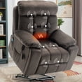 thumbnail image 2 of SYNGAR Large Power Lift Recliner with Massage and Heat, Oversized Wide with Hidden Cup Holders and Side Pockets, Ergonomic Lounge Chair for Home Theater Living Room, Remote Control, Dark Brown, 2 of 13