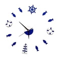 thumbnail image 3 of Mediterranean Style Wall Clock Rudder Tower Mute Clock Small Mute Clock Mediterranean Fish DIY Mute Clock Blue, 3 of 9