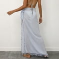 thumbnail image 4 of OSFVNOXV Womens Swim Cover Ups Summer Bohemian Wrap Sarong Skirts Tie Side with Tassels for Bikini Tankini Bathing Suit Bottom, 4 of 9