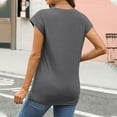 thumbnail image 7 of SHITINN Women's Summer Short Sleeved T Shirt Solid Color Covered Sleeve Top Short Sleeve Tops for Women Womens Summer Tops Casual Blouse for Women, 7 of 7