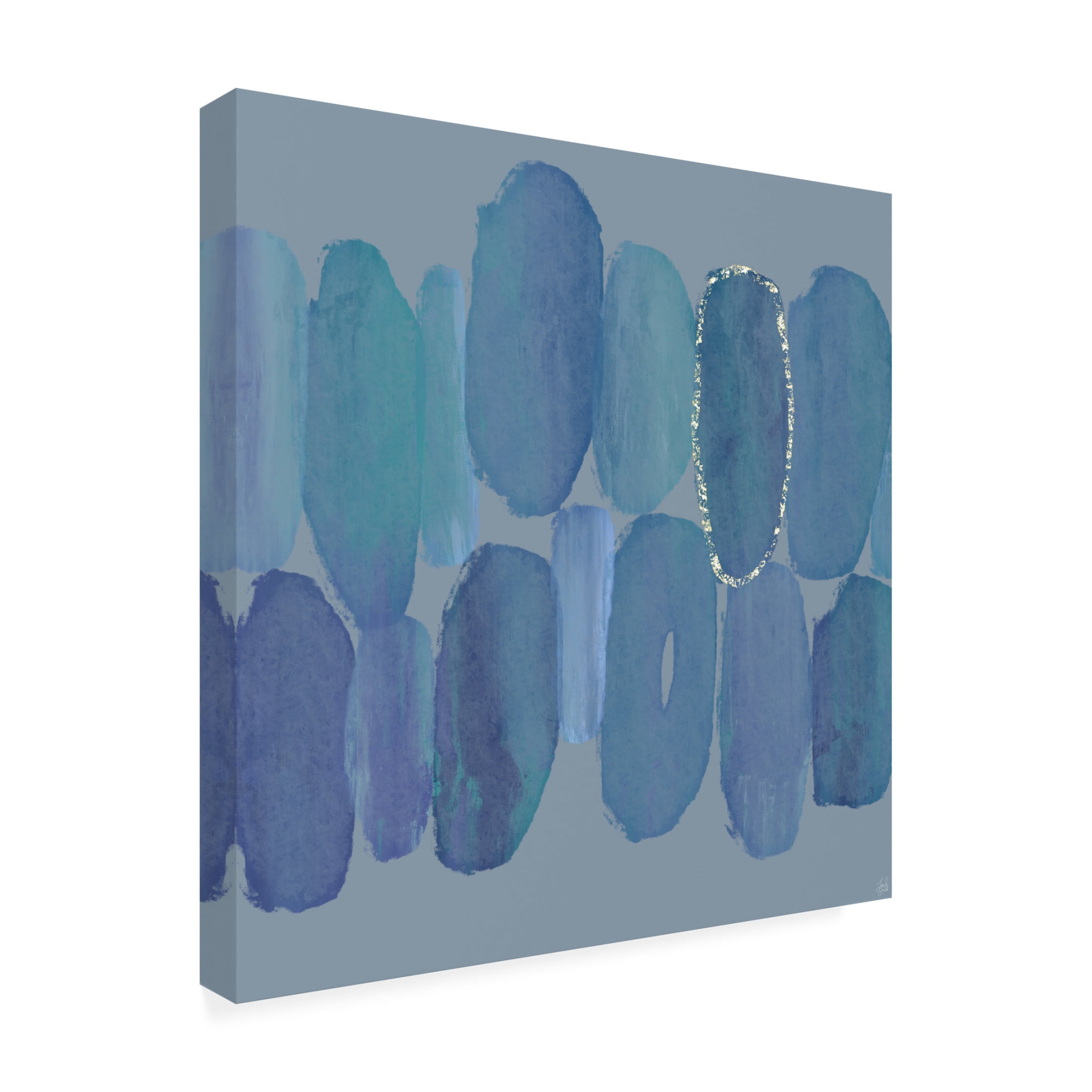 Canvas Wall Art - Line and Brush 'Textured Ovals 1' Wall Art for Living Room, Bedroom, or Office Décor by Trademark Fine Art - 24 x 24 Inches