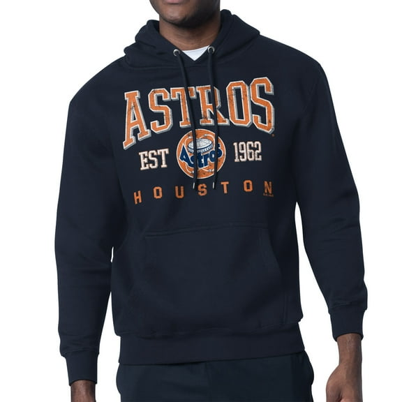 Men's-Starter  Navy Houston Astros Distressed Fleece Pullover Hoodie