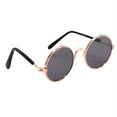 thumbnail image 2 of Visland Small Pet Sunglasses Retro Dog Sunglasses Round Metal Puppy Sunglasses Cosplay Glasses Photo Props Eyewear for Cats and Small Dogs, 2 of 8