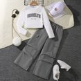 thumbnail image 2 of 2025 Girls Outfits&Set 2 Piece Outfits Knitted Clothes Ruffled Vest Top Shorts Headband 3Pcs Ribbed Outfit Set Long Sleeve Sweatshirt Shirts and Cargo Jogger Pants, 2 of 4