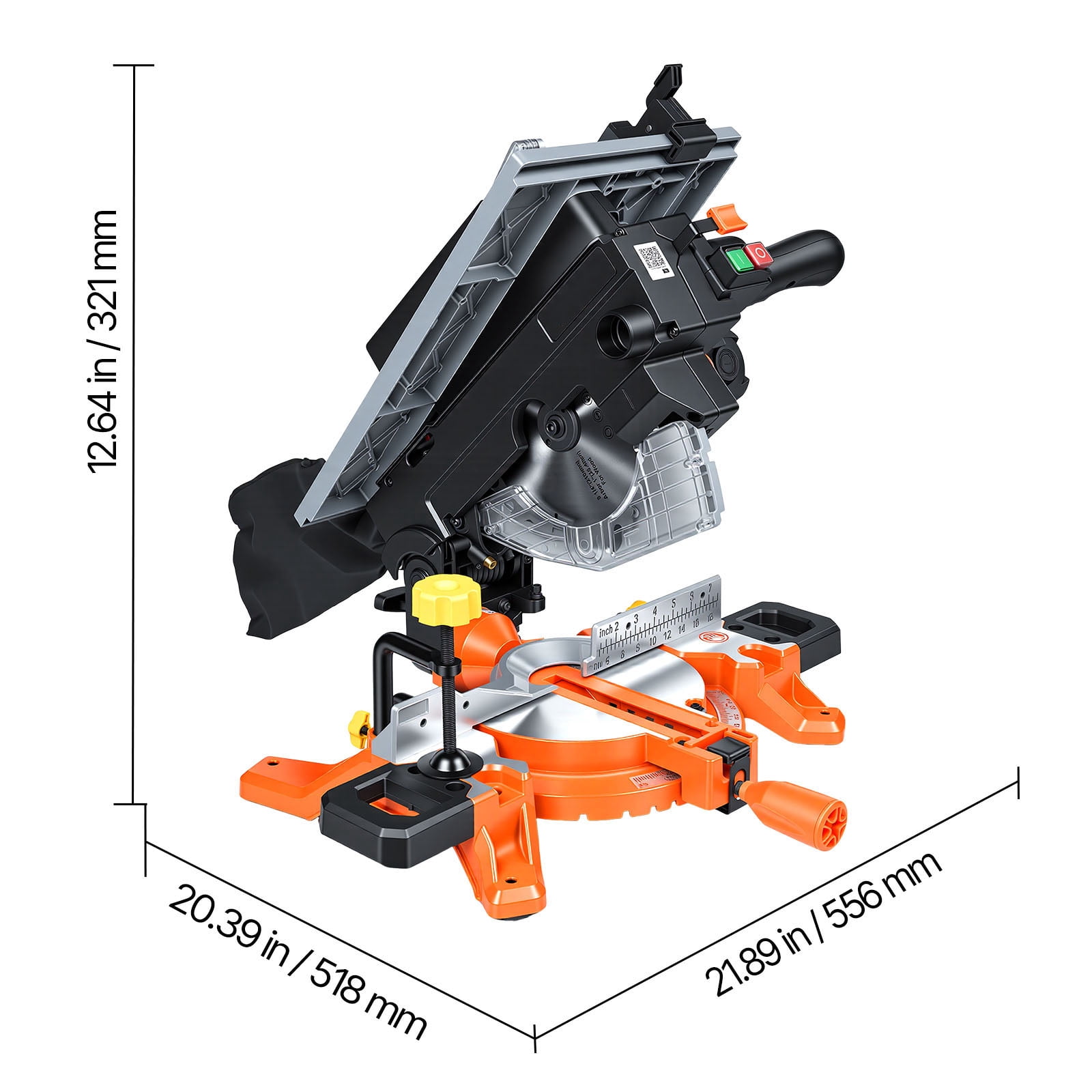 KFFKFF Compound Miter Saw, 8-1/4 inch Blade, Dual-Function Miter/Table Saw, Featuring Laser Alignment, Adjustable Cutting Angles, 4800 RPM Speed, Equipped with Splash Guard, Suitable for Wood, Metal