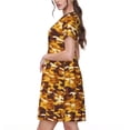 thumbnail image 2 of Goofa Desert Camouflage Pattern Women Summer Short Sleeve Midi Dress with Pockets Casual Aline Flowy Tshirt Dress Vocation Beach Sundress, 2 of 6
