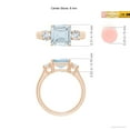 thumbnail image 4 of Angara Natural 2 Ct. Aquamarine with Diamond Classic Ring in 14K Rose Gold for Women (Ring Size: 3.5), 4 of 9