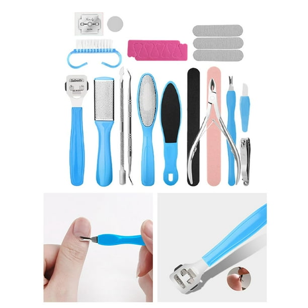 Kit de manicura y pedicura 19 en un, removedor de de material acero inoxidable, herramienta para el atención pies, talones salón, hogar, SPA, Yinane Dispositivos para el cuidado de las uñas de los pies