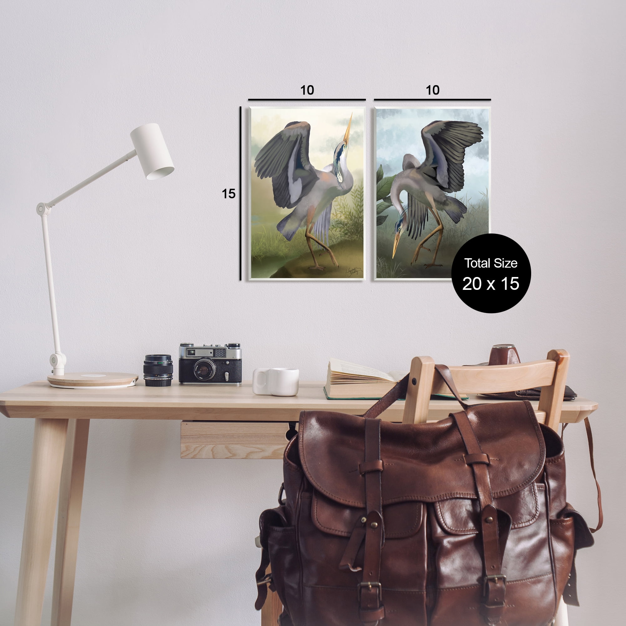 Stupell Industries Crane Dance Landscapes Animals & Insects Painting Unframed Art Print Wall Art, 10 x 15