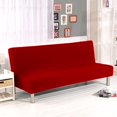 thumbnail image 1 of Unicoloured stretch sofa covers protective cover without armrests, foldable and elastic sofa cover (red), 1 of 7