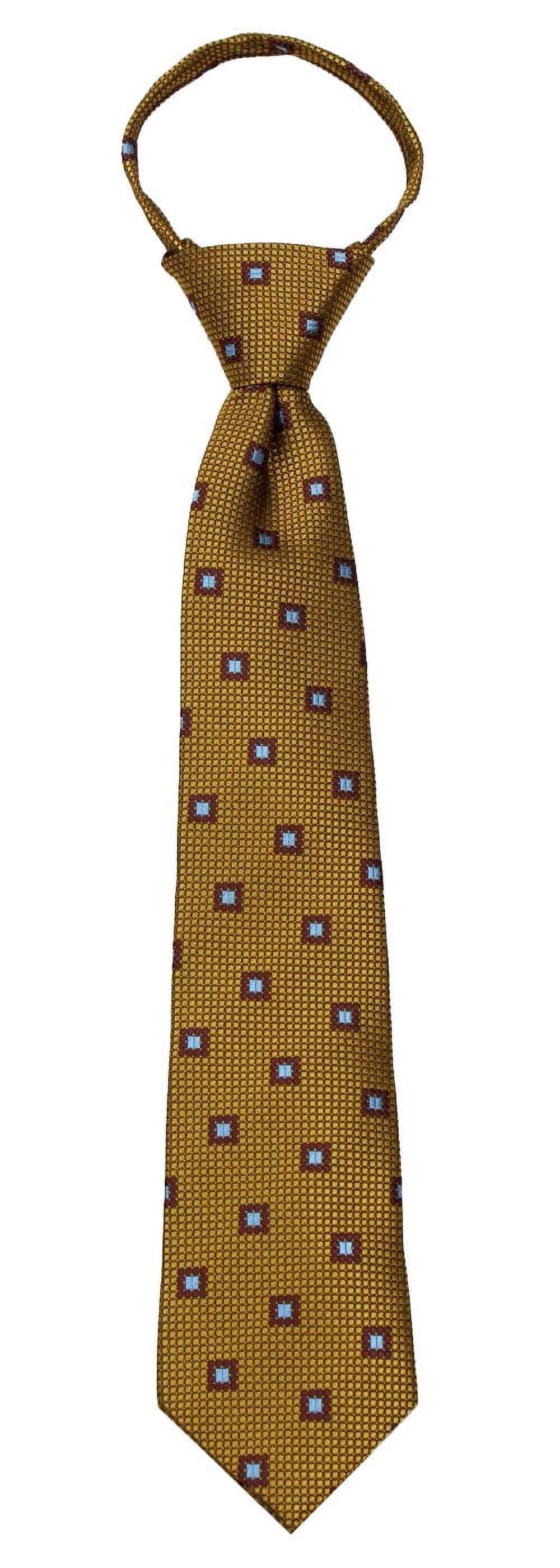 Boys 14 inch Solid Color Zipper Necktie Ties - Many Colors