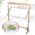 thumbnail image 3 of Wildnix Adjustable Needlework Table Embroidery Rack with Solid Wood Frame, Storage Toolbox, Ideal for Living Room, Dining, and Study, 3 of 5